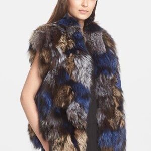 Vince Multicolor Fur Vest
